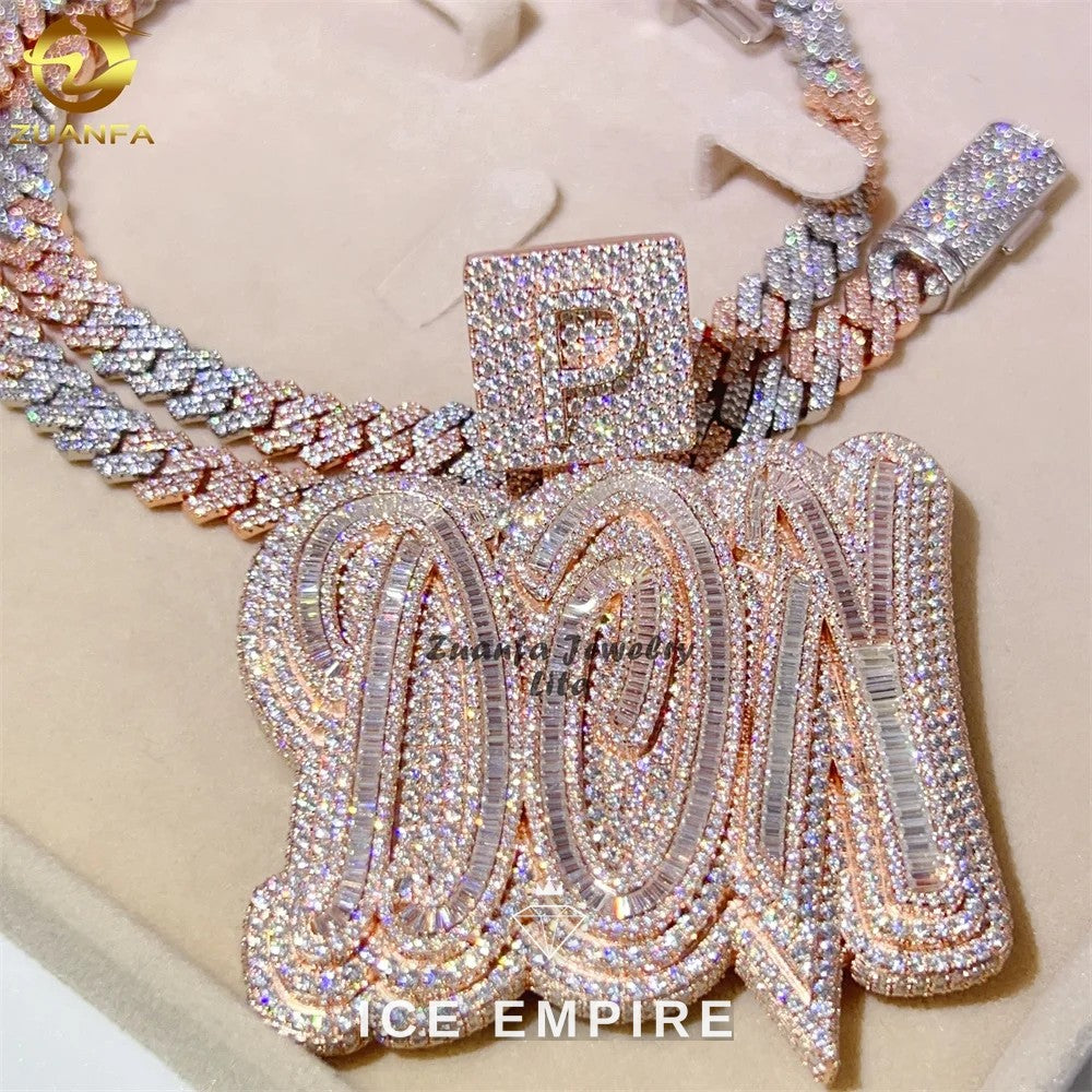 Iced Out Baguette Rose Gold Pendant