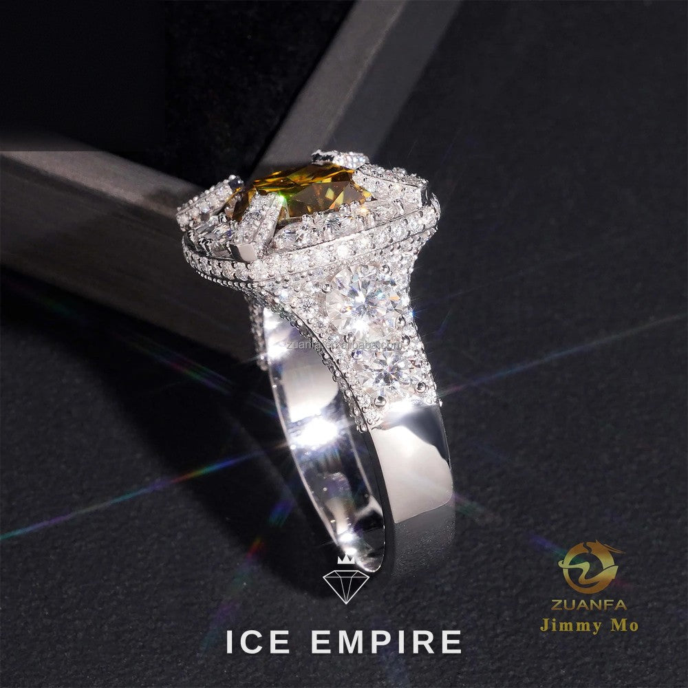 Iced Out Gold Plated Moissanite Wedding Band