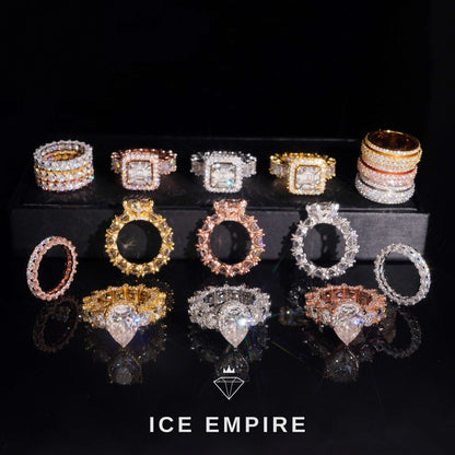 Iced Out 925 Silver Moissanite Ring