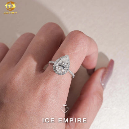 Iced Out Gold Plated Moissanite Wedding Band