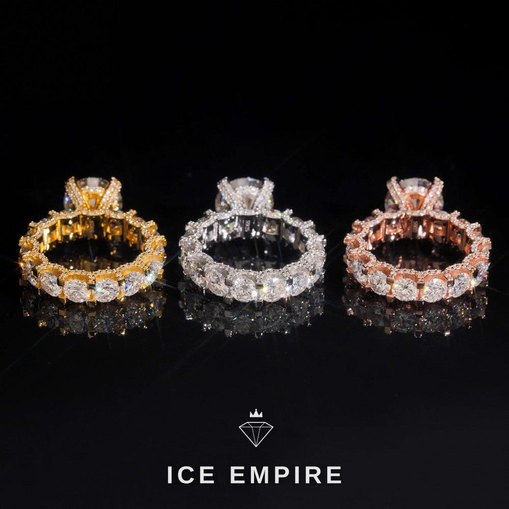 Iced Out 925 Silver Moissanite Ring