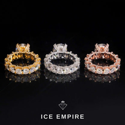 Iced Out 925 Silver Moissanite Ring