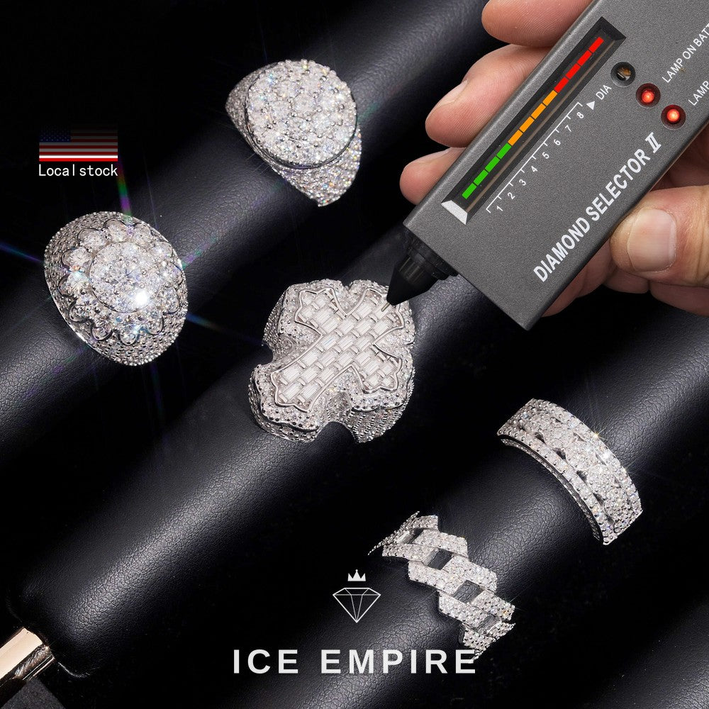 Iced Out 925 Silver Moissanite Ring