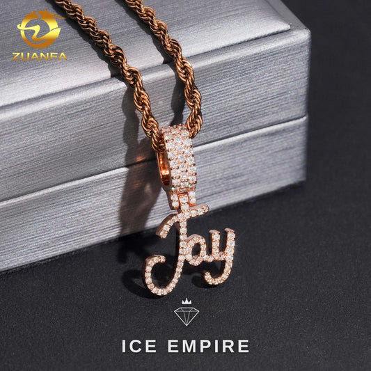 Iced Out Rose Gold Plated Moissanite Pendant