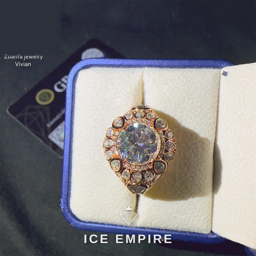 Iced Out 925 Silver Moissanite Ring