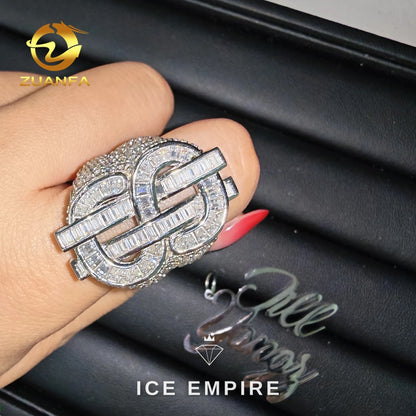 Iced Out Rose Gold Plated Moissanite Ring