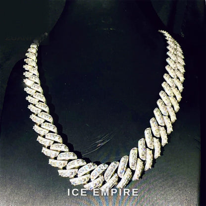 Iced Out Rose Gold Plated Moissanite Cuban Chain