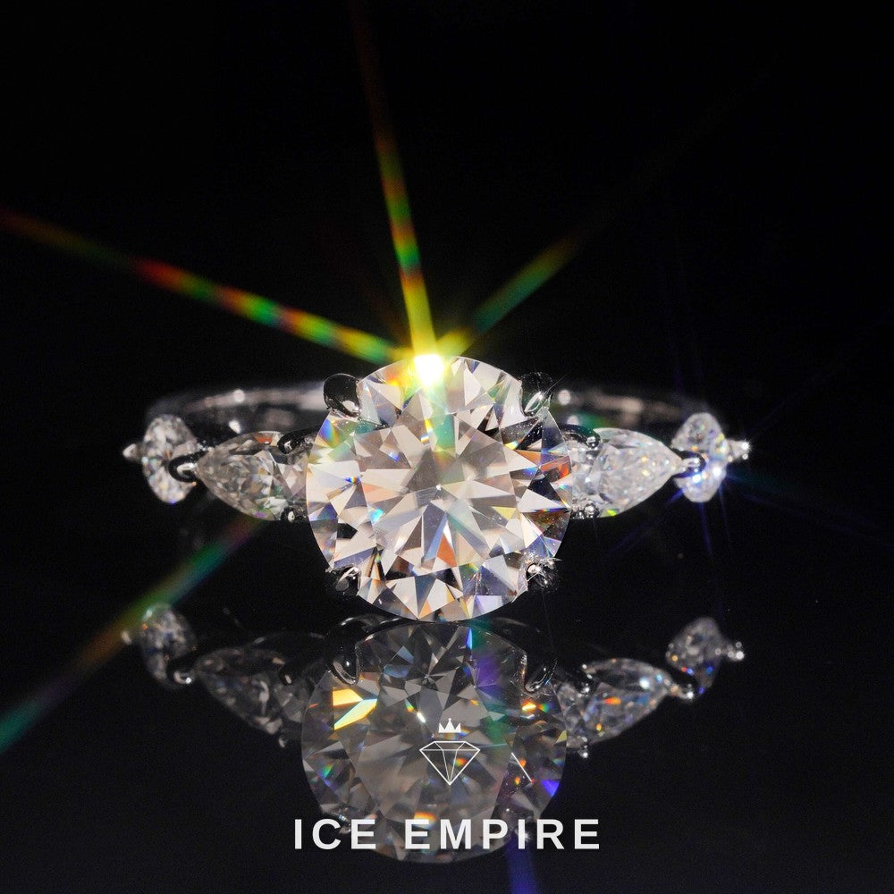 Iced Out 18K Gold Moissanite Wedding Band