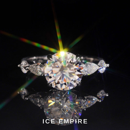 Iced Out 18K Gold Moissanite Wedding Band