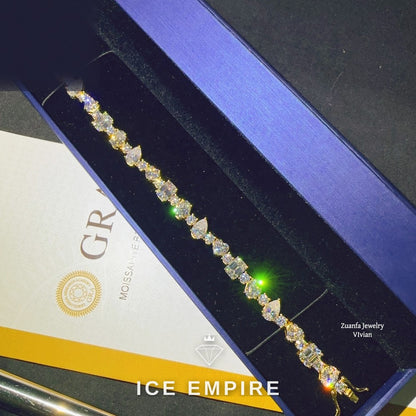 Iced Out 925 Silver Moissanite Tennis Chain