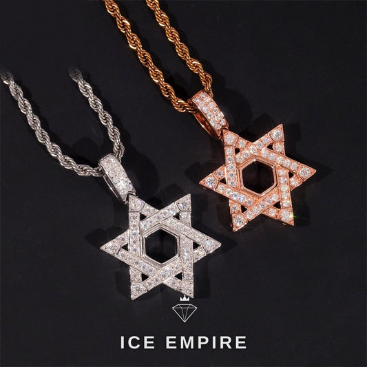 Iced Out Rose Gold Plated Moissanite Pendant
