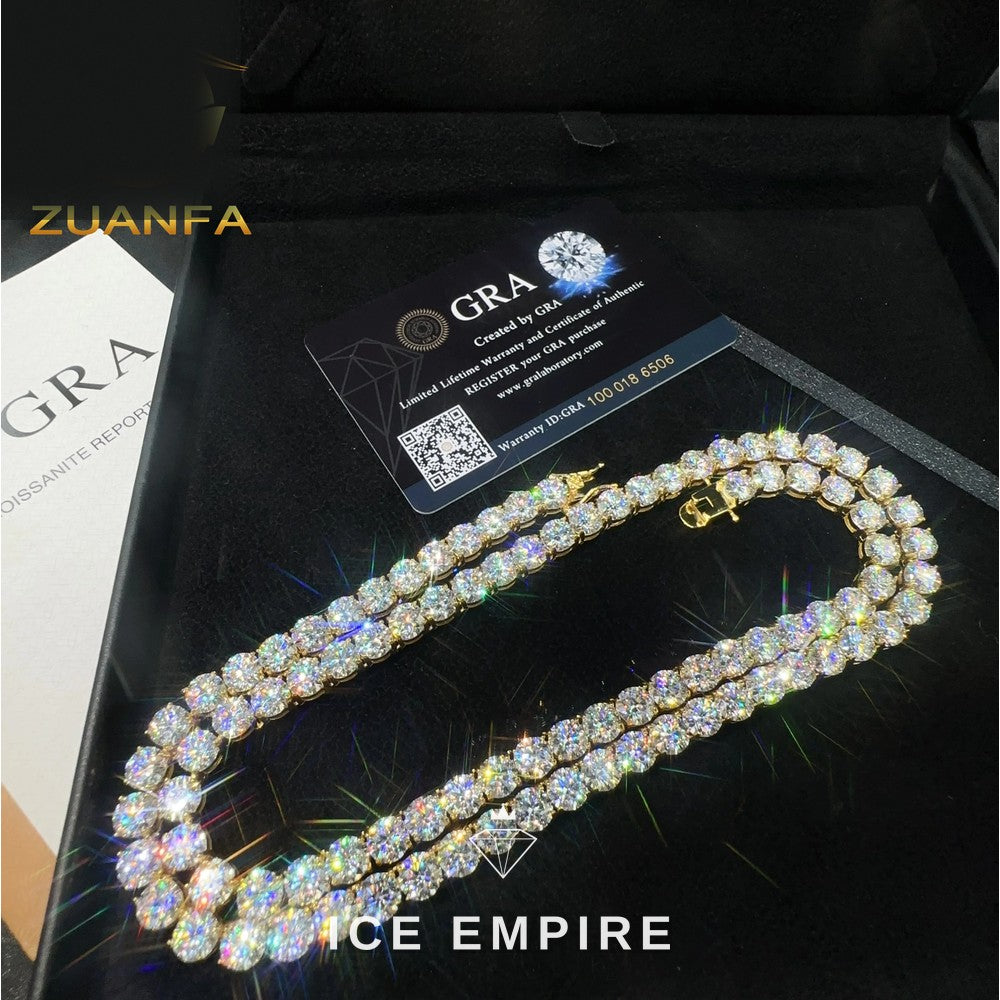 Iced Out Rose Gold Plated Moissanite Cuban Chain
