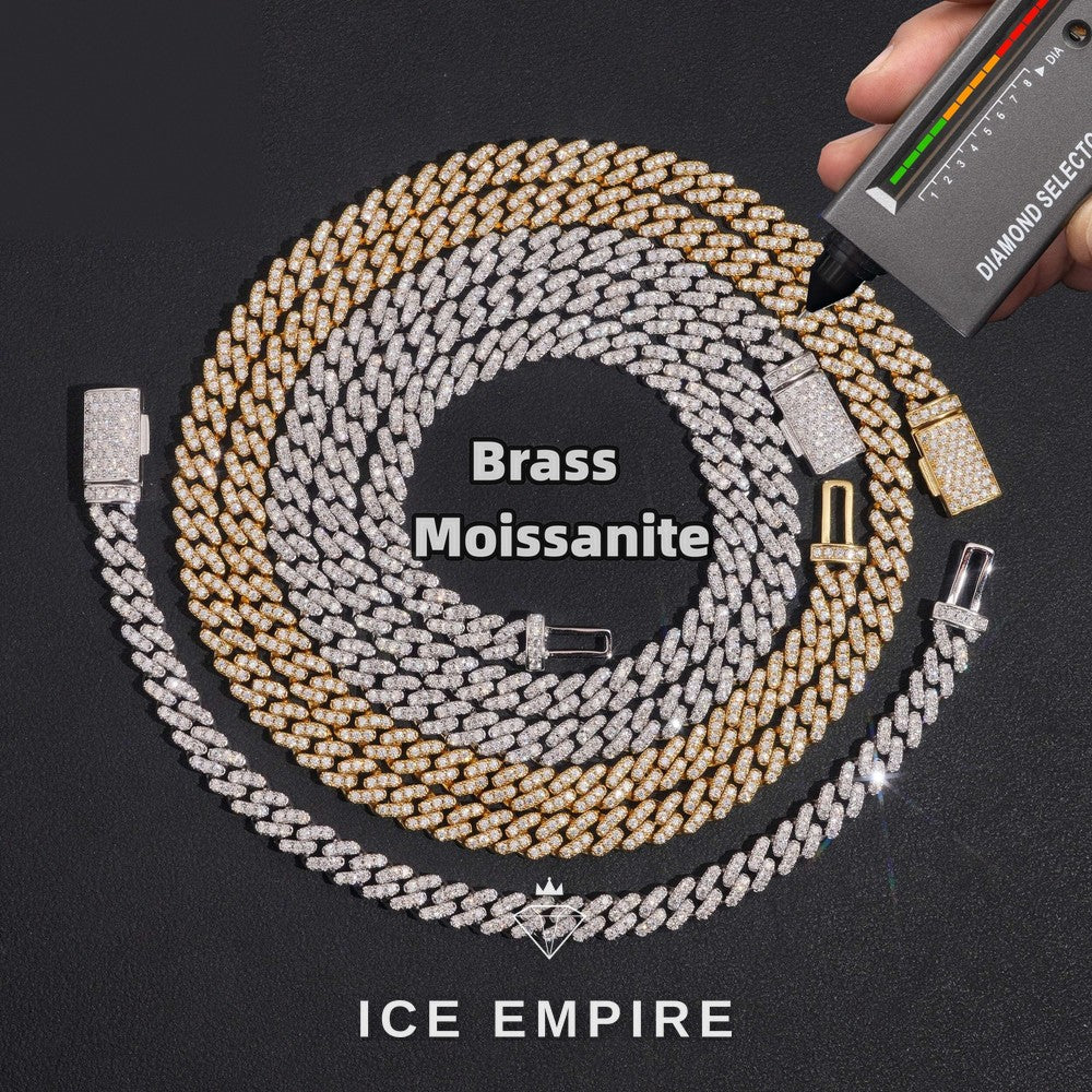 Iced Out Rose Gold Plated Moissanite Cuban Chain