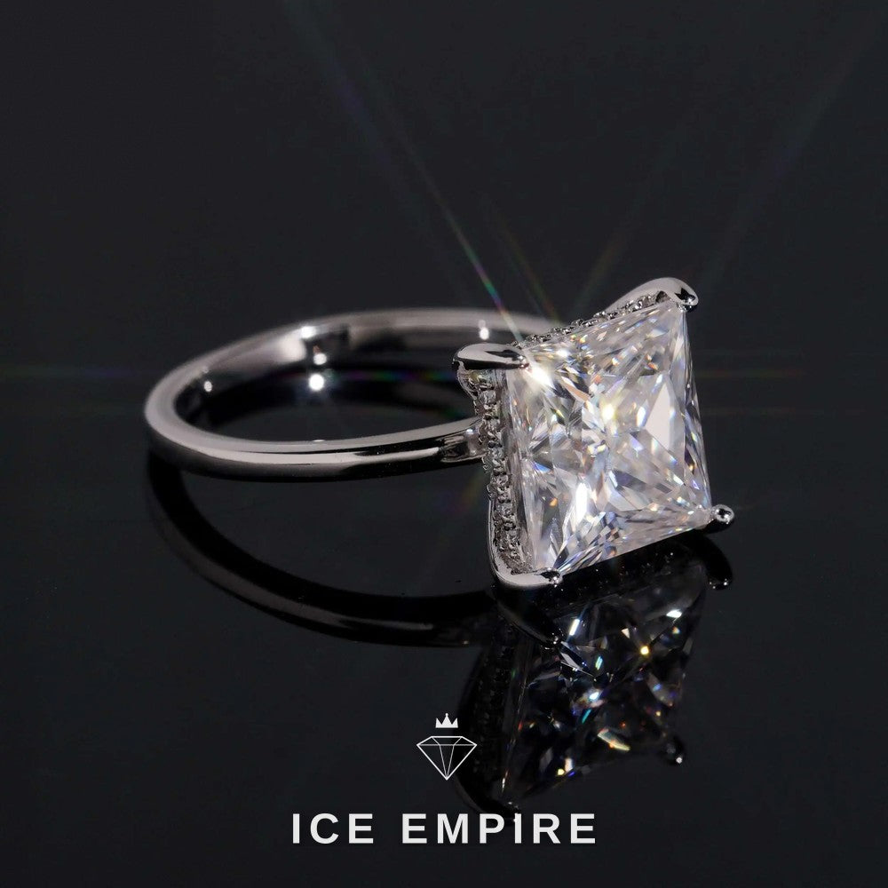 Iced Out Rose Gold Plated Moissanite Wedding Band
