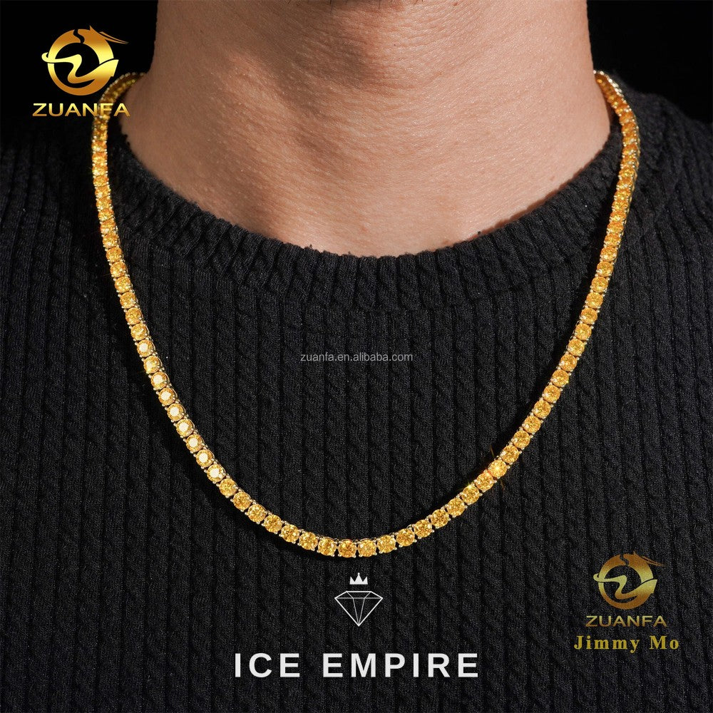 Iced Out Gold Plated Moissanite Cuban Chain