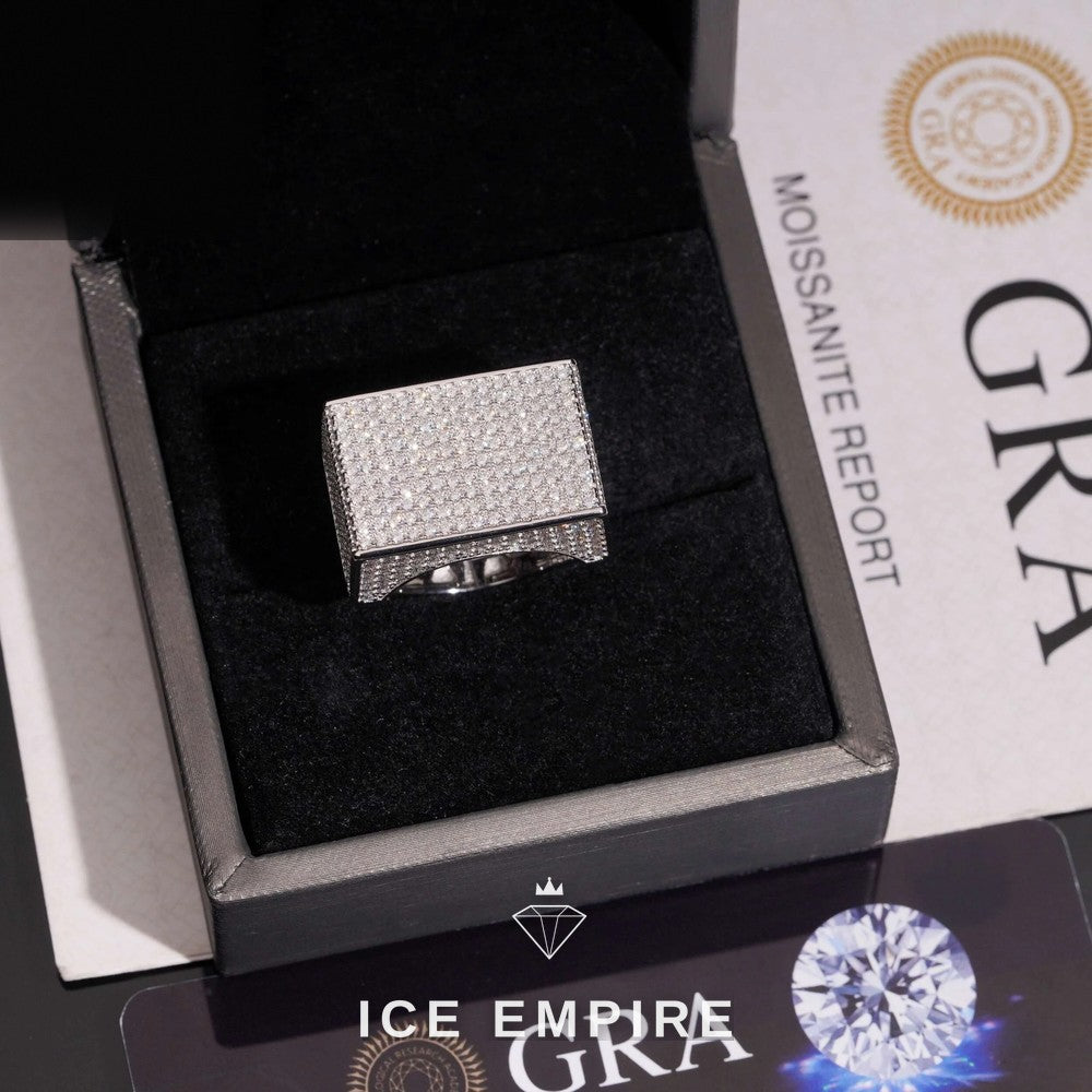 Iced Out 925 Silver Moissanite Ring