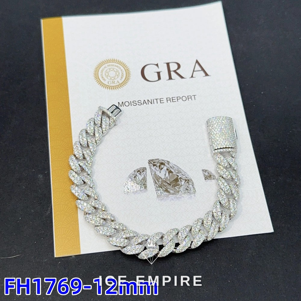 Iced Out Rose Gold Plated Moissanite Cuban Chain
