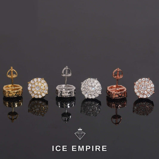 Iced Out Gold Plated Moissanite Stud Earrings