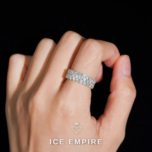 Iced Out 925 Silver Lab Grown Diamond Ring