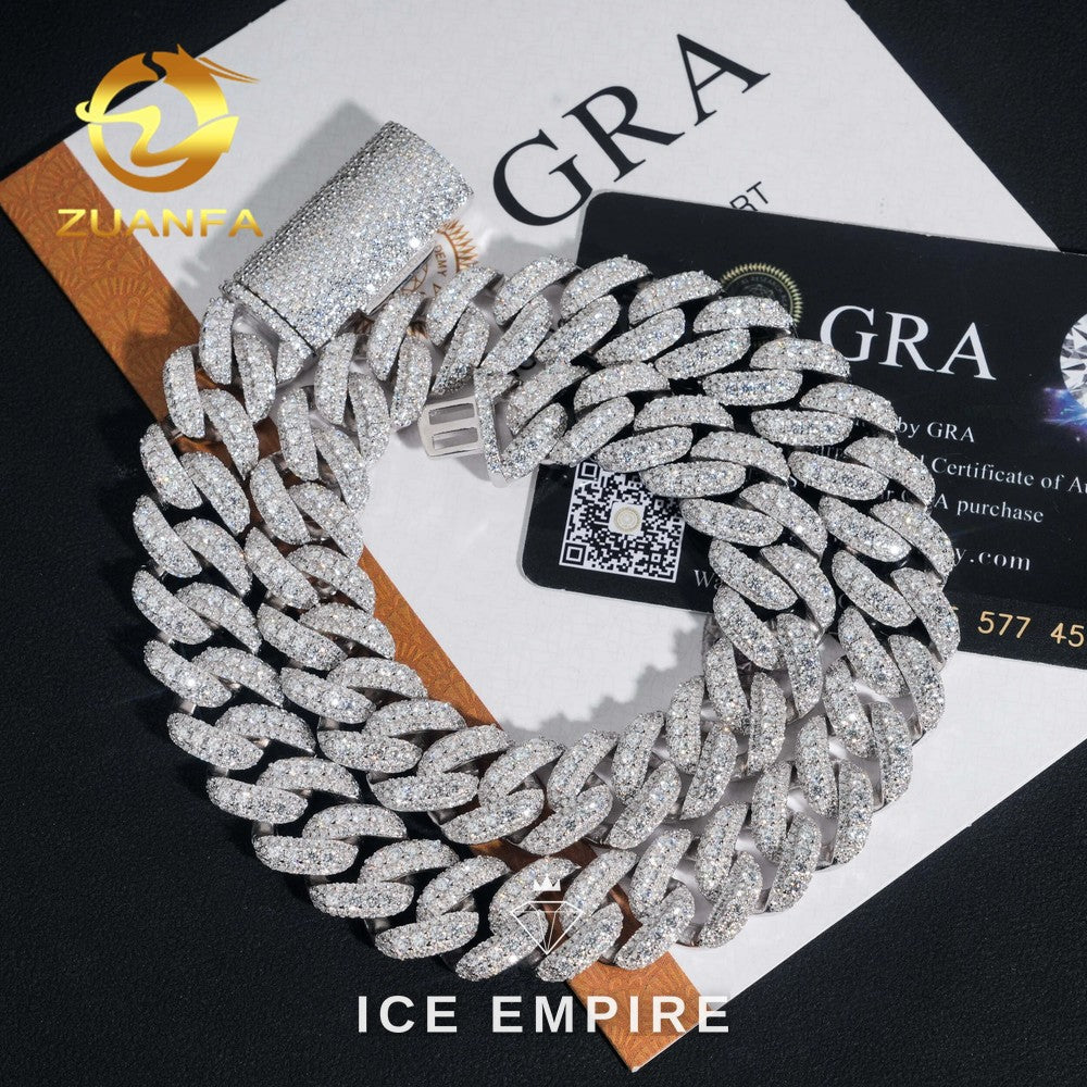 Iced Out Rose Gold Plated Moissanite Cuban Chain