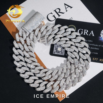 Iced Out Rose Gold Plated Moissanite Cuban Chain