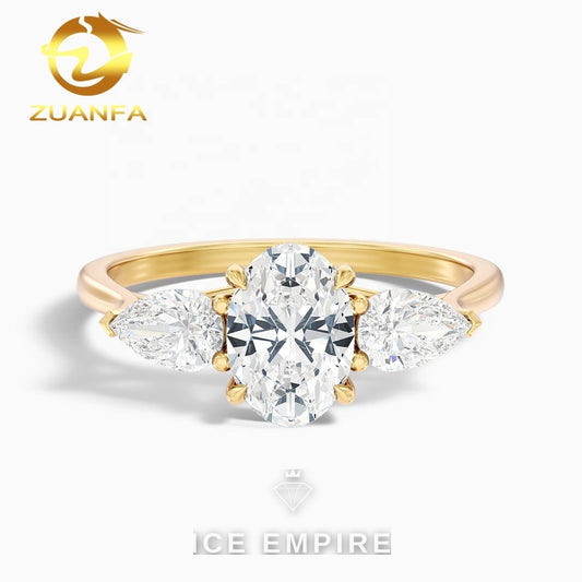 Iced Out 10K Gold Lab Grown Diamond Engagement Ring