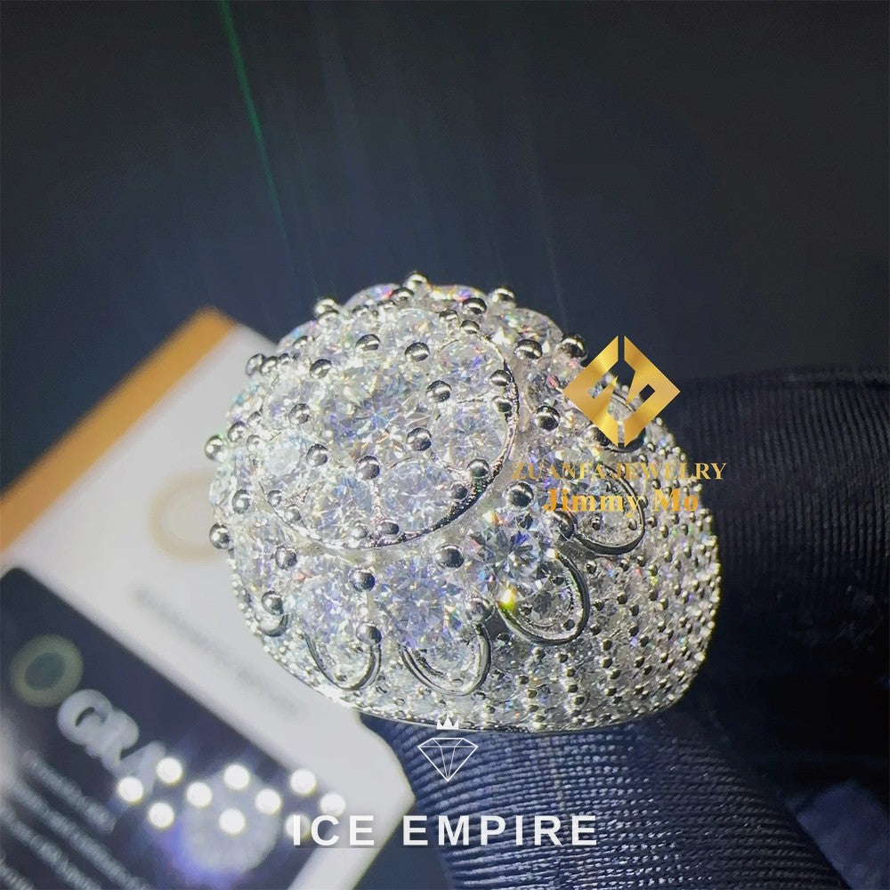 Iced Out Baguette 925 Silver Moissanite Ring