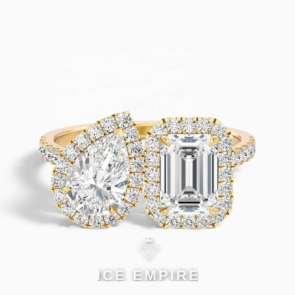Iced Out 10K Gold Lab Grown Diamond Ring
