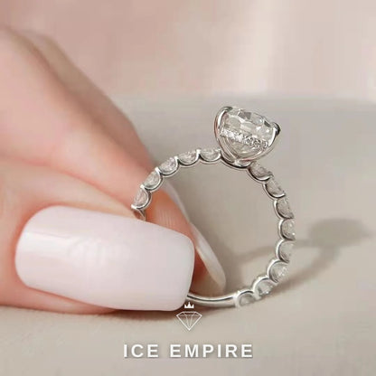 Iced Out 925 Silver Moissanite Wedding Band