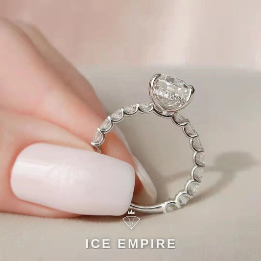 Iced Out 925 Silver Moissanite Wedding Band