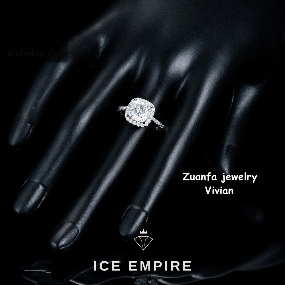 Iced Out 925 Silver Moissanite Ring