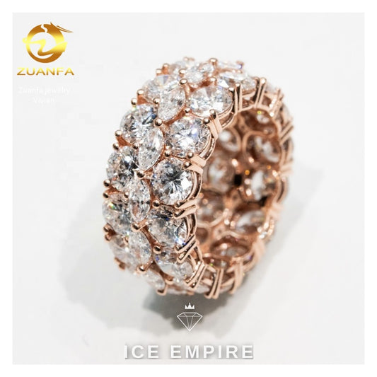 Iced Out Gold Plated Moissanite Ring