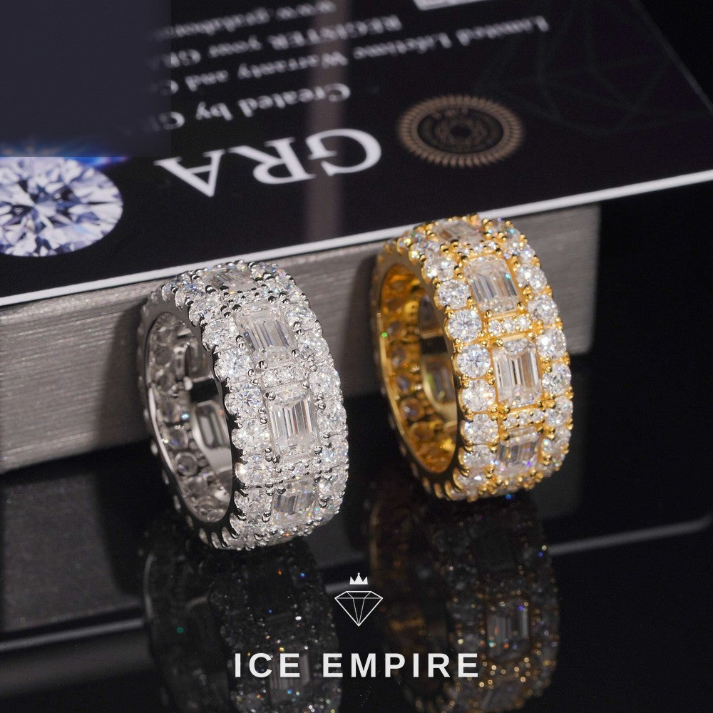 Iced Out 925 Silver Moissanite Ring