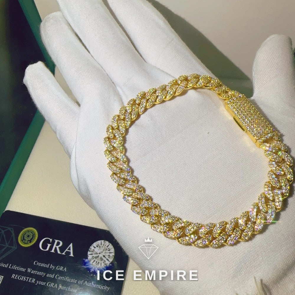 Iced Out Rose Gold Plated Moissanite Cuban Chain