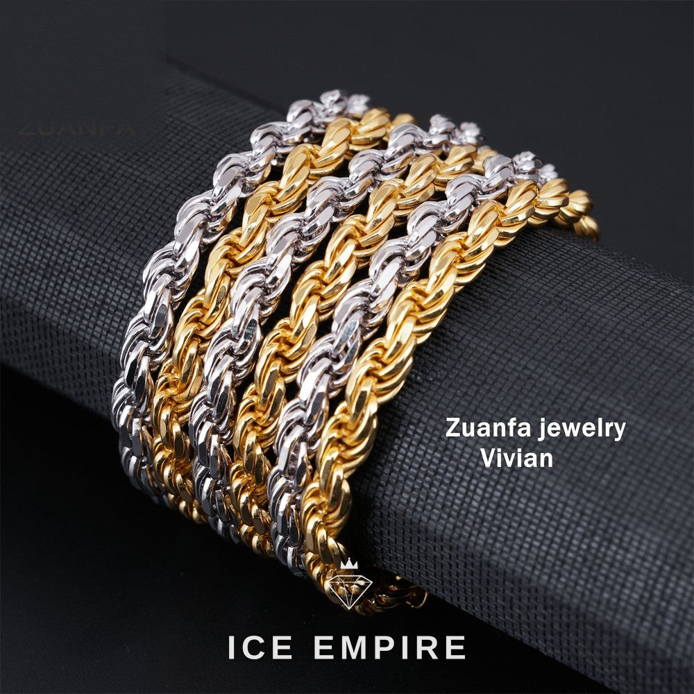 Iced Out Rose Gold Plated Moissanite Cuban Chain