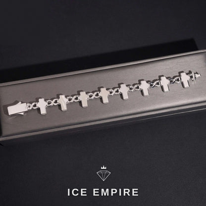 Iced Out Cross 18K Gold Moissanite Cuban Chain