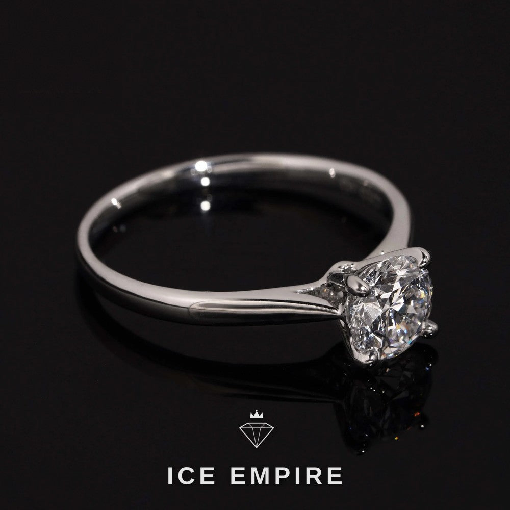 Iced Out 925 Silver Lab Grown Diamond Engagement Ring