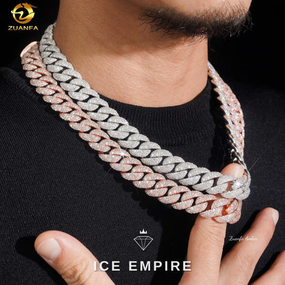 Iced Out 14K Gold Moissanite Cuban Chain