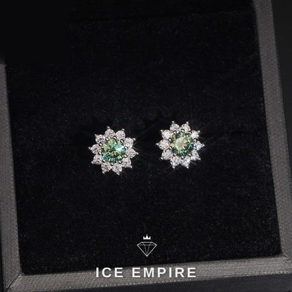 Iced Out 925 Silver Moissanite Stud Earrings