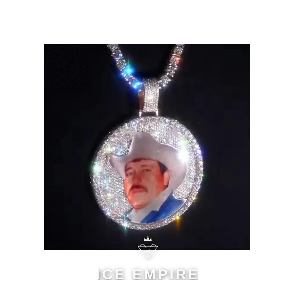 Iced Out Baguette 925 Silver Pendant