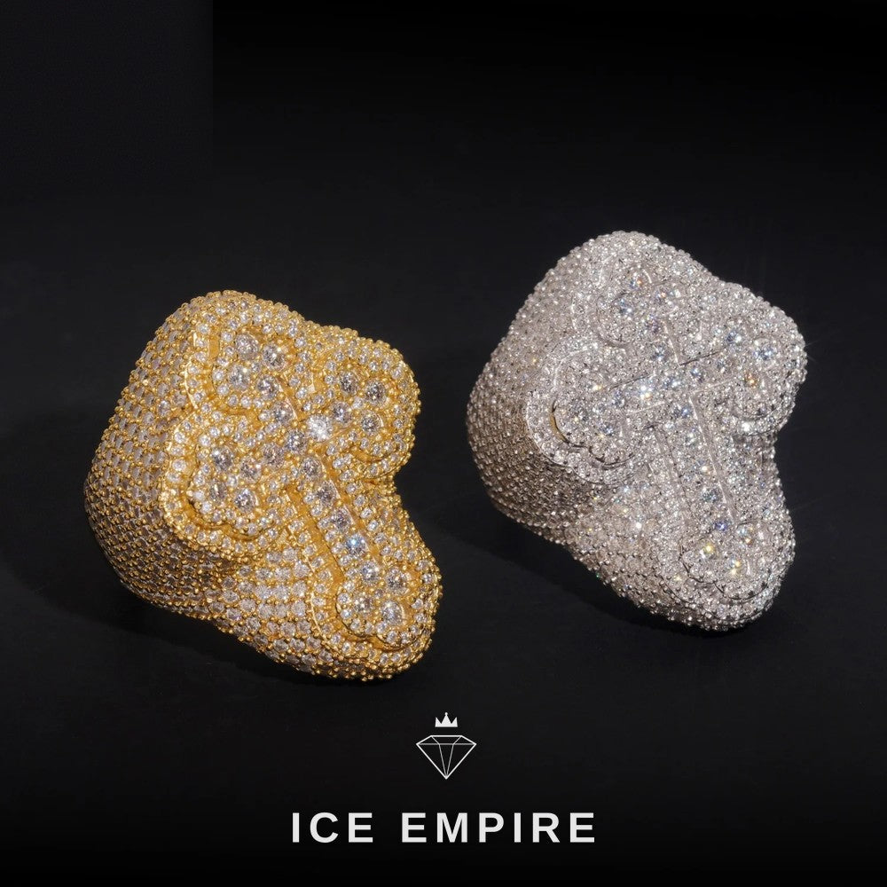 Iced Out Baguette Rose Gold Plated Moissanite Ring