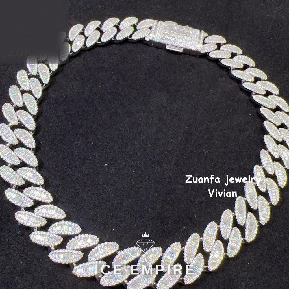 Iced Out Rose Gold Plated Moissanite Cuban Chain