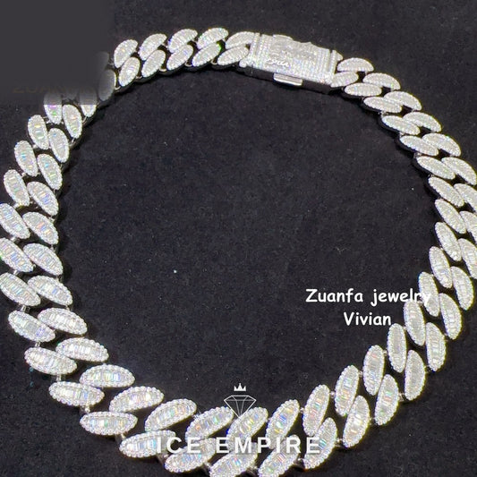 Iced Out Rose Gold Plated Moissanite Cuban Chain