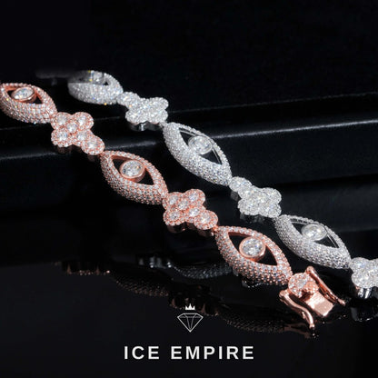 Iced Out Cross Rose Gold Plated Moissanite Cuban Chain