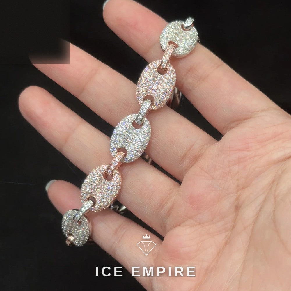 Iced Out Rose Gold Plated Moissanite Cuban Chain
