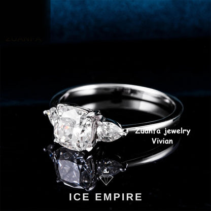 Iced Out 925 Silver Moissanite Ring