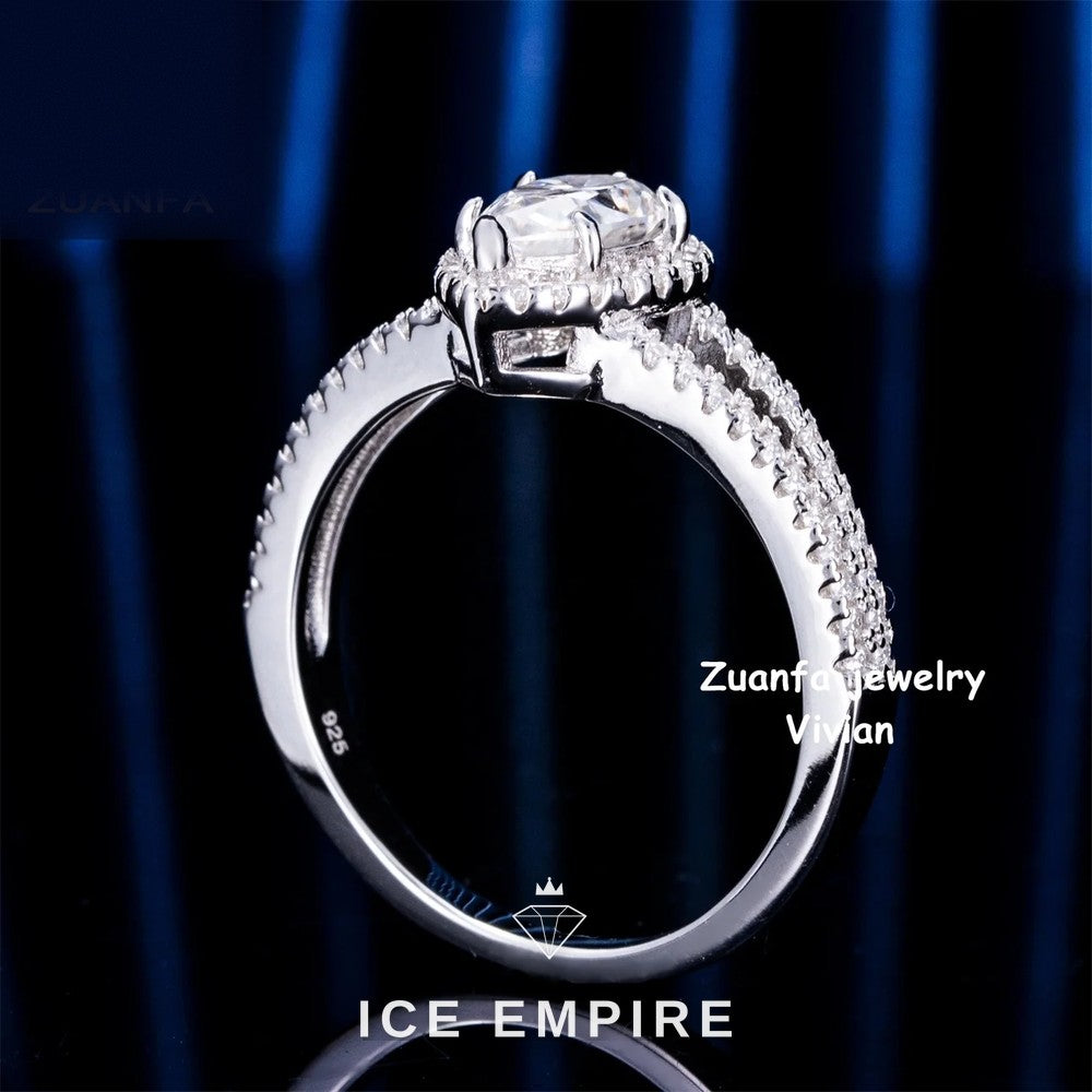 Iced Out 925 Silver Moissanite Ring