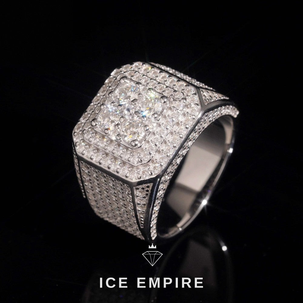 Iced Out 925 Silver Moissanite Ring