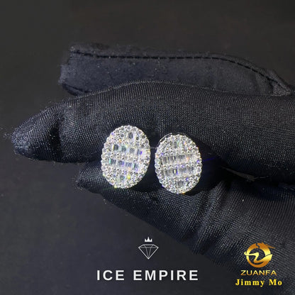 Iced Out 925 Silver Moissanite Stud Earrings