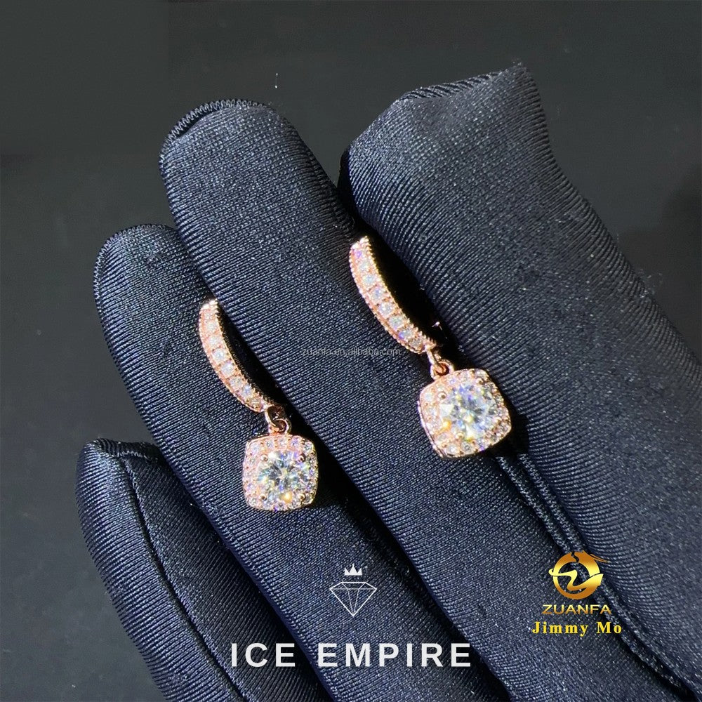 Iced Out Gold Plated Moissanite Earrings